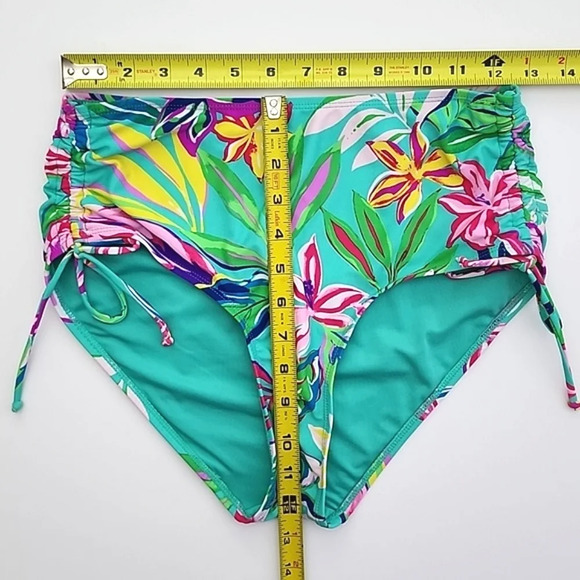 Stella Parker 2 Pc Tankini Swim Blue Multi Colour Floral Print Tiered Top Size M - Picture 14 of 15